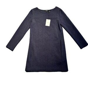 Theory LS Panel Knit Jersey Dress S Navy Melange NWT Pockets Orig.$395